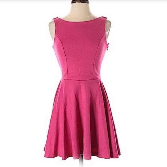 ASOS Pink Mini Skater Dress with Bow Women’s Size- 6 - Picture 1 of 12